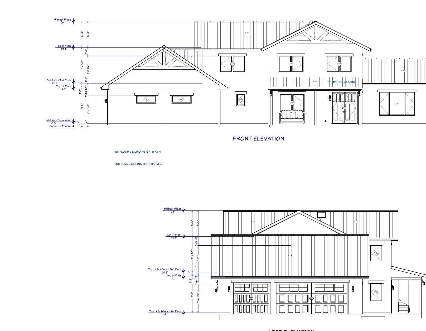 Five-Bedroom Two-Story Custom Home drawing