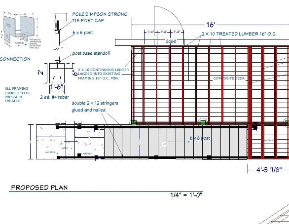 Sanitized plan excerpt for Second-Story Composite Deck and Exterior Stair