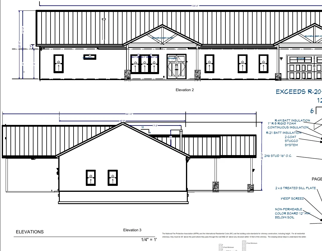 Single-Story Custom Country Residence drawing