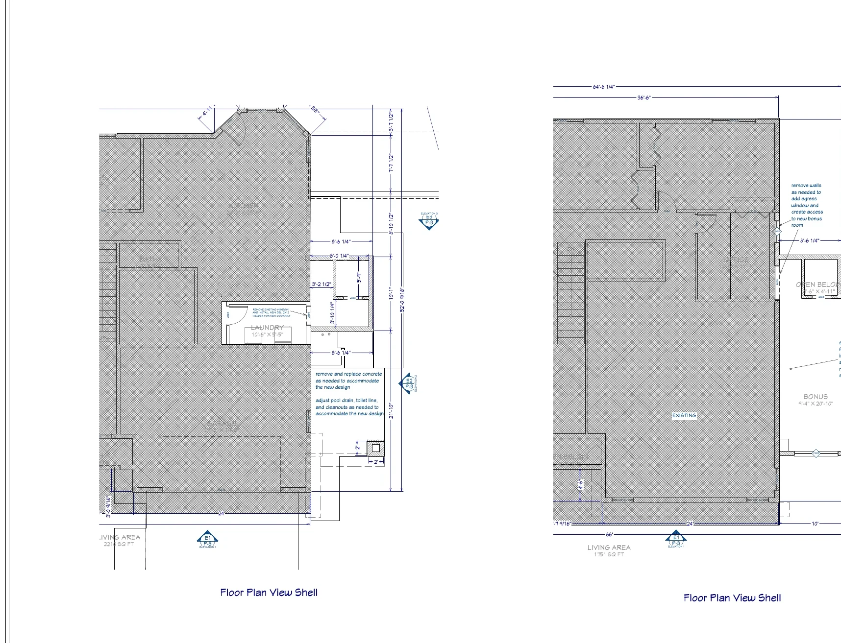 Sanitized plan excerpt for Two-Story Sunroom Addition with Residential Elevator
