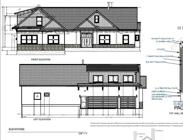 Custom residential elevations prepared by Accudrafters